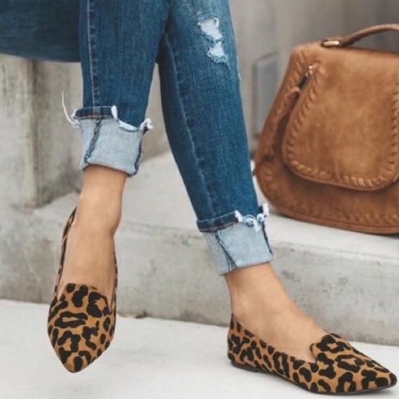 5⭐️LEOPARD Pointed Toe Ballet Flats PRINT SHOES - Picture 3 of 4